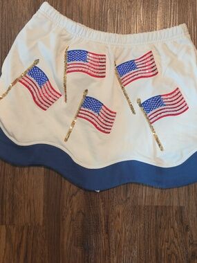 Queen Of Sparkles American Flag Skort